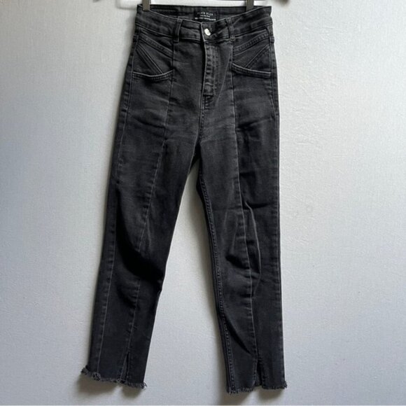 Dilvin Black high waisted slit fit jeans Sz 26" - Picture 2 of 12